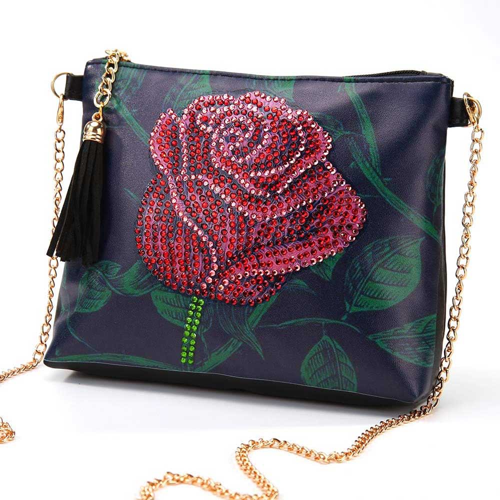 Diamond Painting Tasche Rote Rose, Unique-Diamond