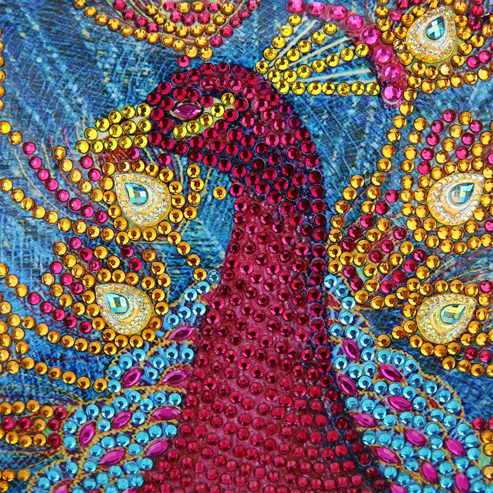 Diamond Painting Tasche Roter Pfau, Unique-Diamond