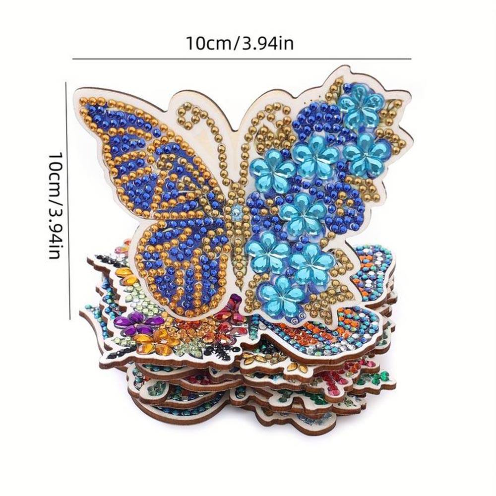 Diamond Painting Untersetzer Schmetterlinge, Unique-Diamond