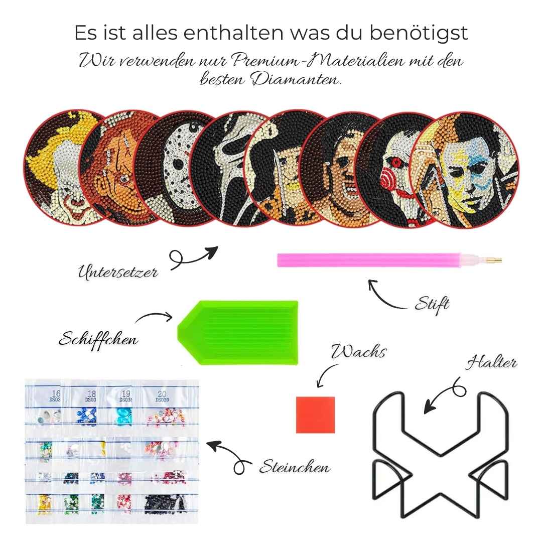 5D Diamond Painting Untersetzer Halloween