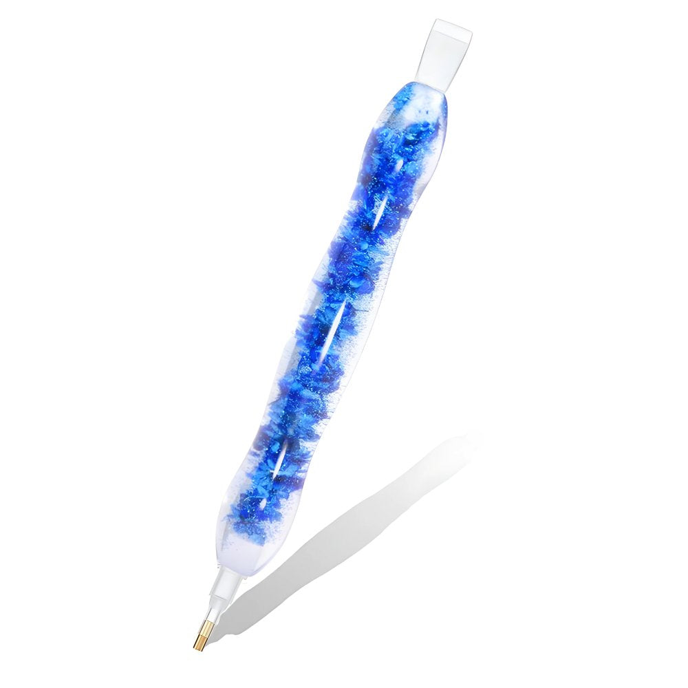 Diamond Painting Ergonomischer Premium-Stift – Crystal Blue Bloom, Unique-Diamond