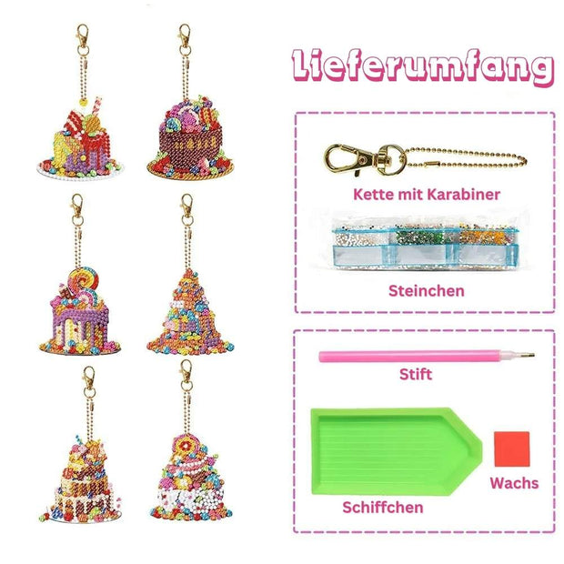 5D Diamond Painting Anhänger Kuchen, Unique-Diamond