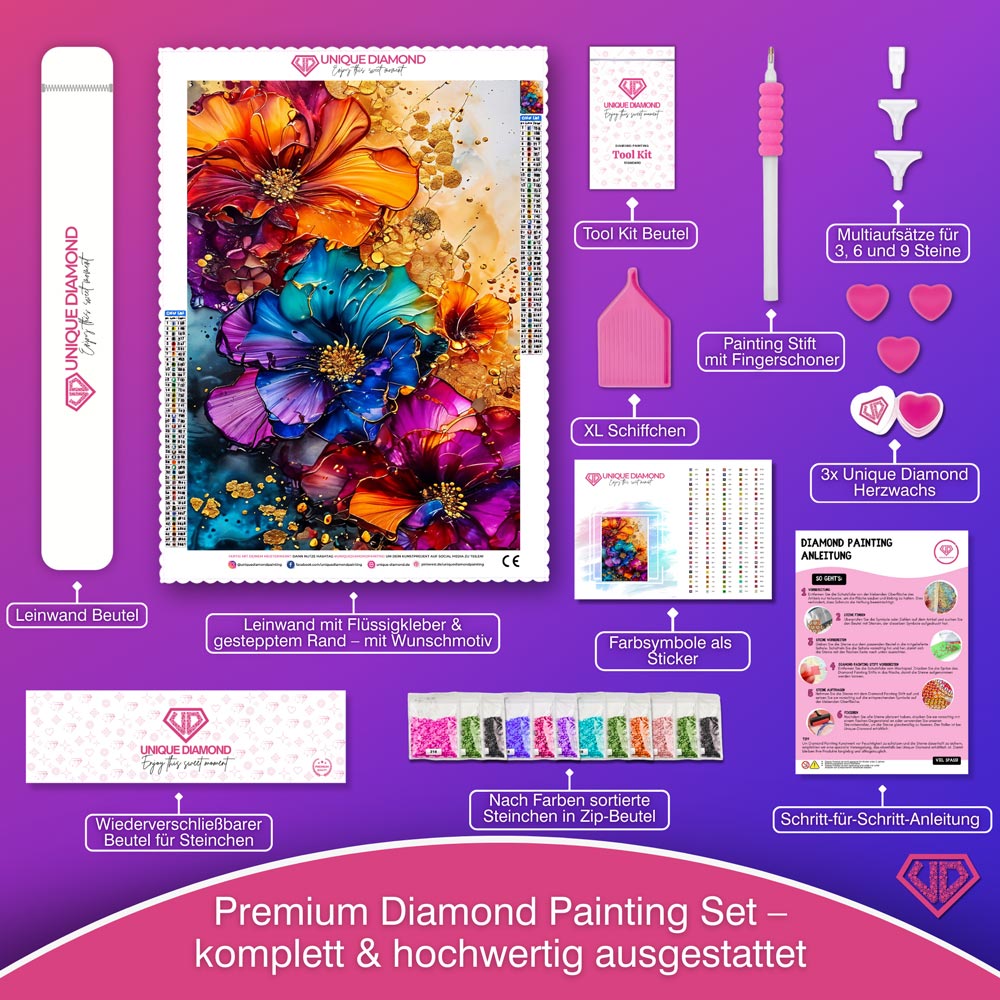 5D Diamond Painting – Sternenelfe mit Regenbogenvogel