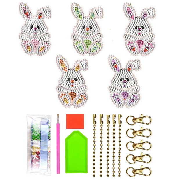 5D Diamond Painting Anhänger Hasen, Unique-Diamond