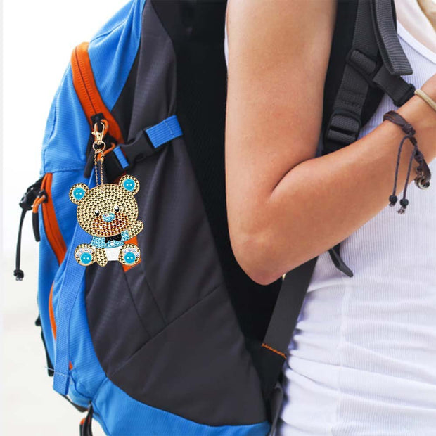 5D Diamond Painting Anhänger – Goldbären auf großer Reise 5 Stück