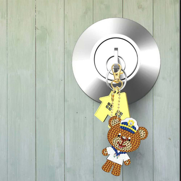 5D Diamond Painting Anhänger – Goldbären auf großer Reise 5 Stück