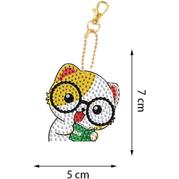 5D Diamond Painting Schlüsselanhänger Cats 5 Stück, Unique-Diamond