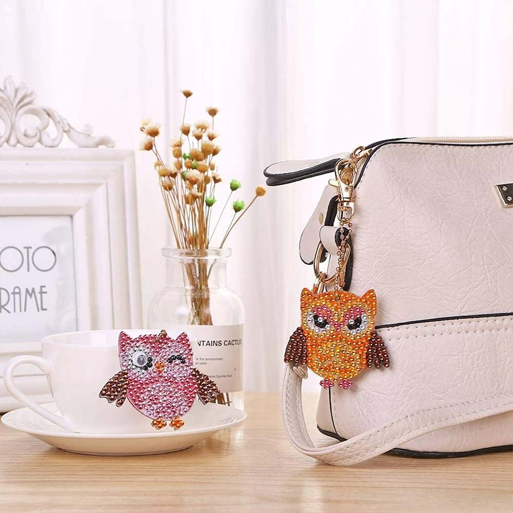 Diamond Painting Schlüsselanhänger Set Herbst - 12 Stück DIY Wichtel Anhänger