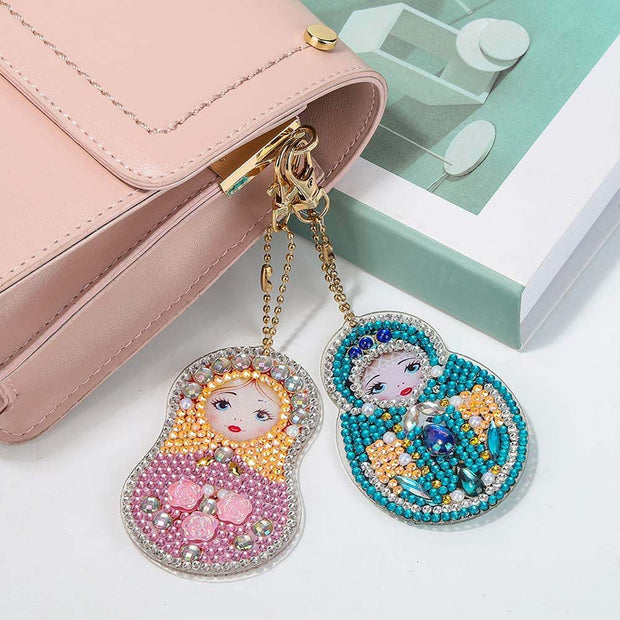 5D Diamond Painting Schlüsselanhänger Matrjoschka, Unique-Diamond