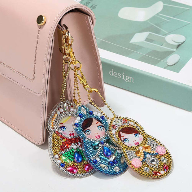 5D Diamond Painting Schlüsselanhänger Matrjoschka, Unique-Diamond