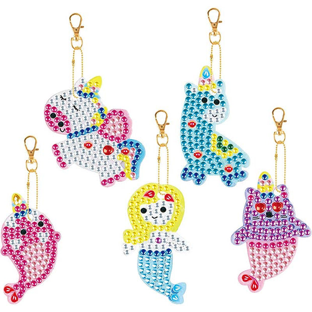 5D Diamond Painting Schlüsselanhänger Meerjungfrau und Einhörner, Unique-Diamond