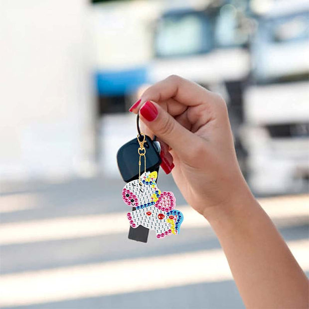 5D Diamond Painting Schlüsselanhänger Meerjungfrau und Einhörner, Unique-Diamond