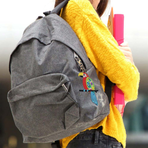 5D Diamond Painting Schlüsselanhänger Papageien 5 Stück Unique-Diamond