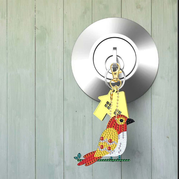 5D Diamond Painting Schlüsselanhänger Papageien 5 Stück Unique-Diamond