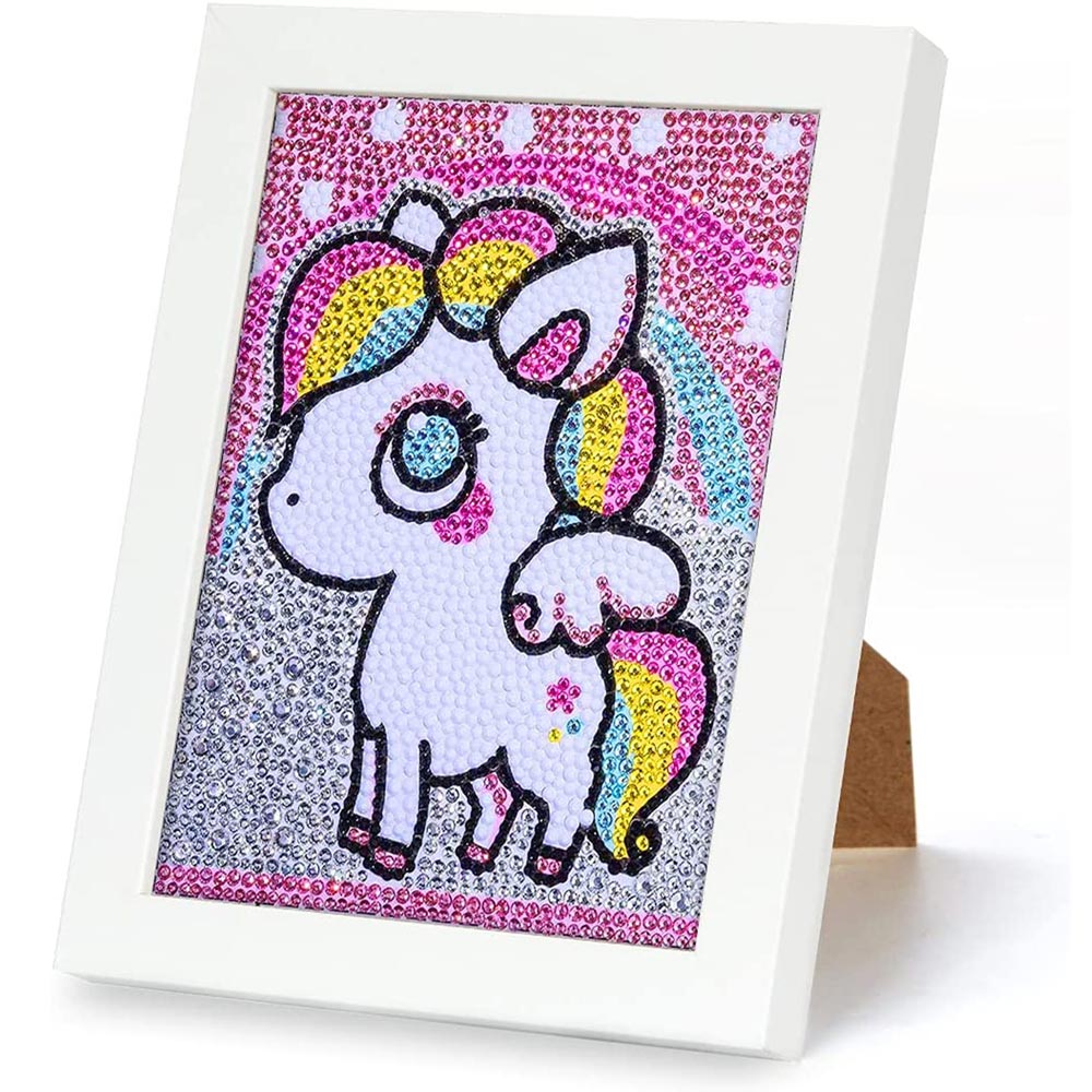 5D Diamond Painting Glitzer-Einhorn Luna mit Strasssteinchen
