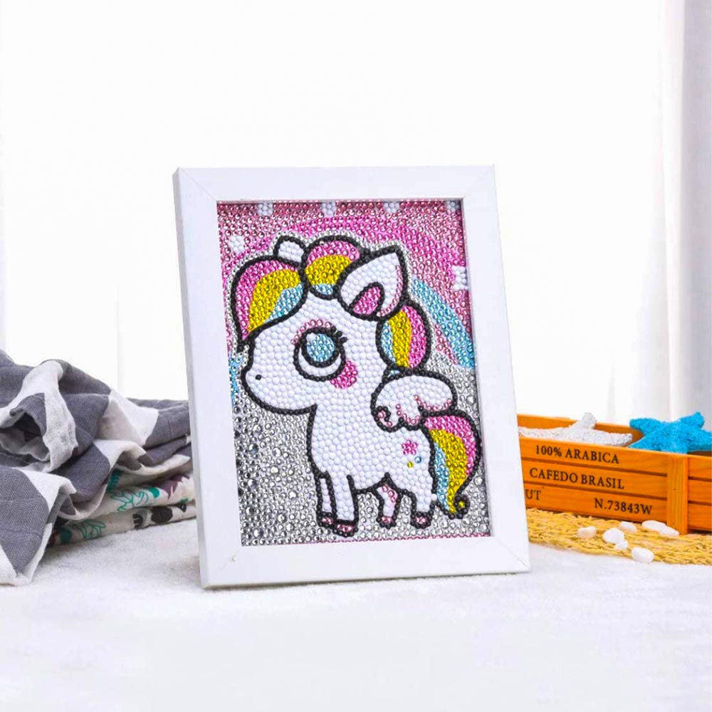 5D Diamond Painting Glitzer-Einhorn Luna mit Strasssteinchen