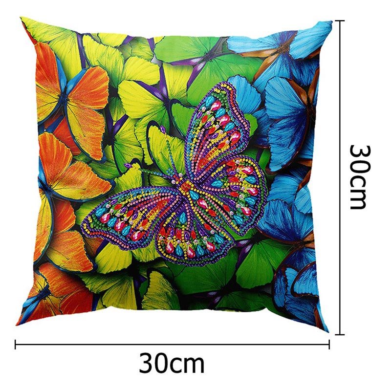 5D Diamond Painting Kissenbezug 30x30cm Schmetterling - Unique-Diamond