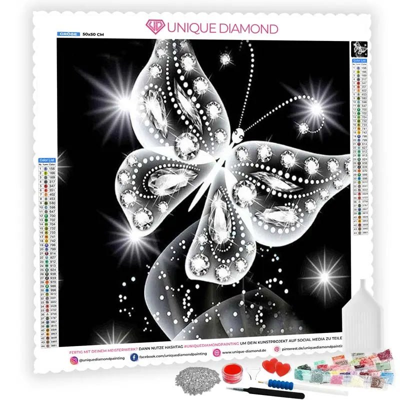 5D Diamond Painting leuchtender Schmetterling - Unique-Diamond
