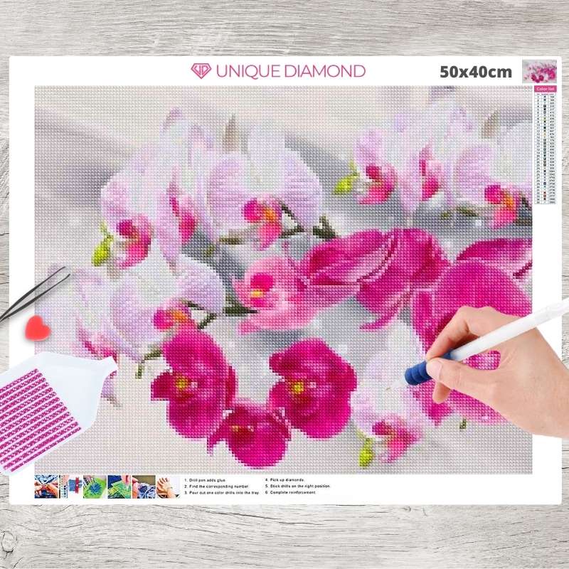 5D Diamond Painting Orchidee - Unique-Diamond
