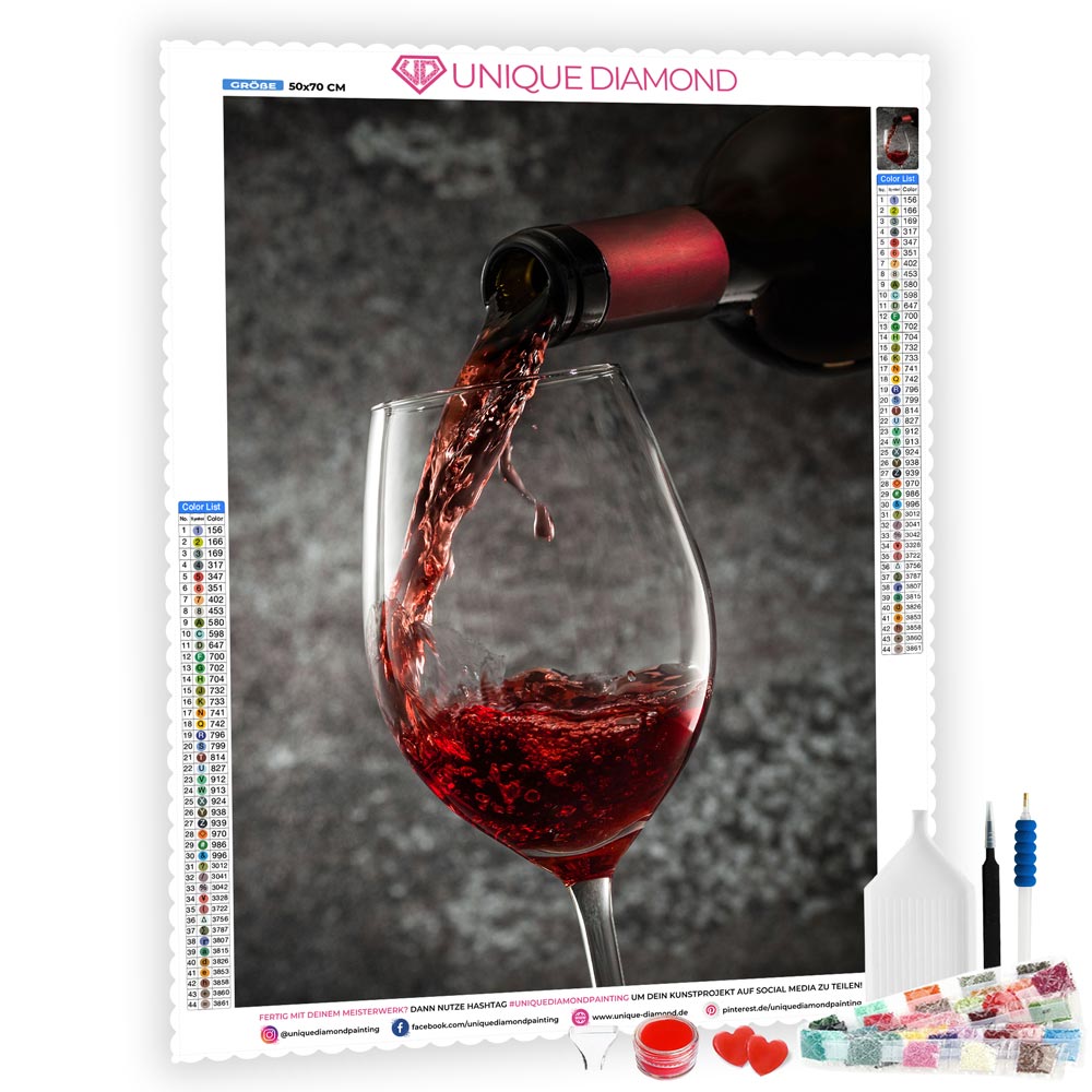 5D Diamond Painting Red Wine - Unique-Diamond