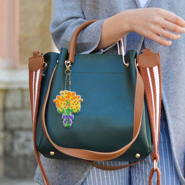 5D Diamond Painting Schlüsselanhänger Blumenstrauß 5 Stück - Unique-Diamond