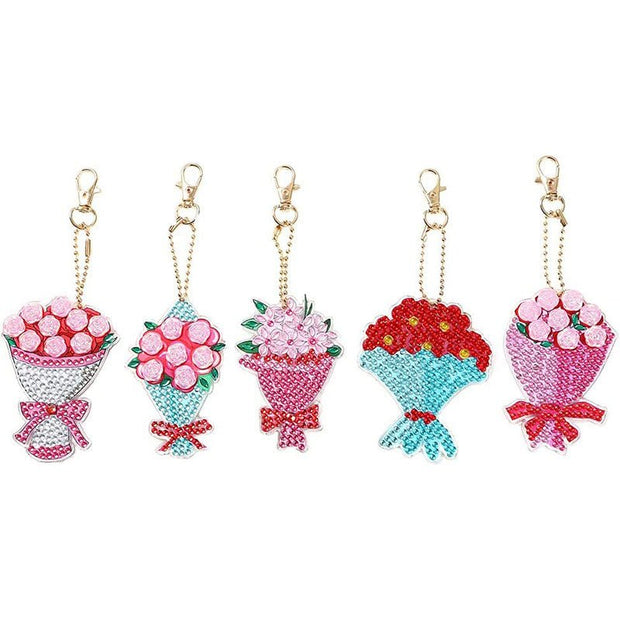 5D Diamond Painting Schlüsselanhänger Blumenstrauß - Unique-Diamond