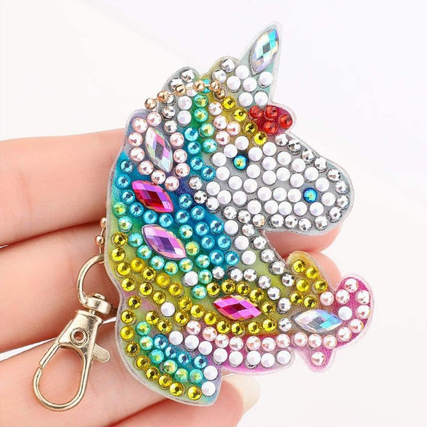 5D Diamond Painting Schlüsselanhänger Einhörner 5 Stück - Unique-Diamond