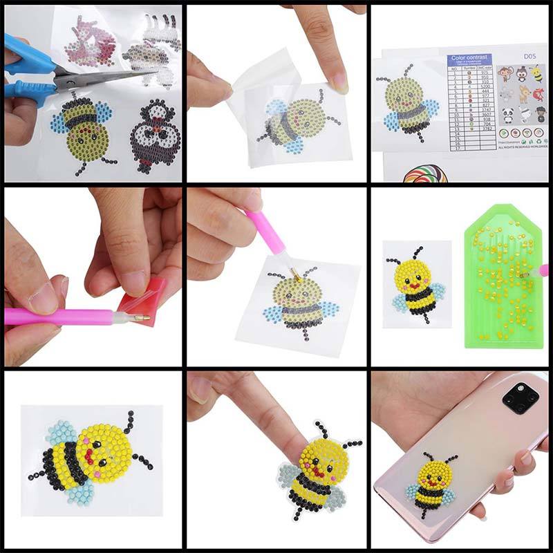 5D Diamond Painting Sticker Set Tiere für Kinder - Unique-Diamond