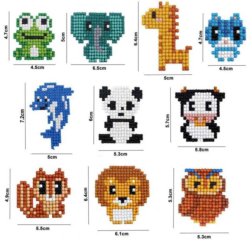 5D Diamond Painting Sticker Set Tiere für Kinder - Unique-Diamond