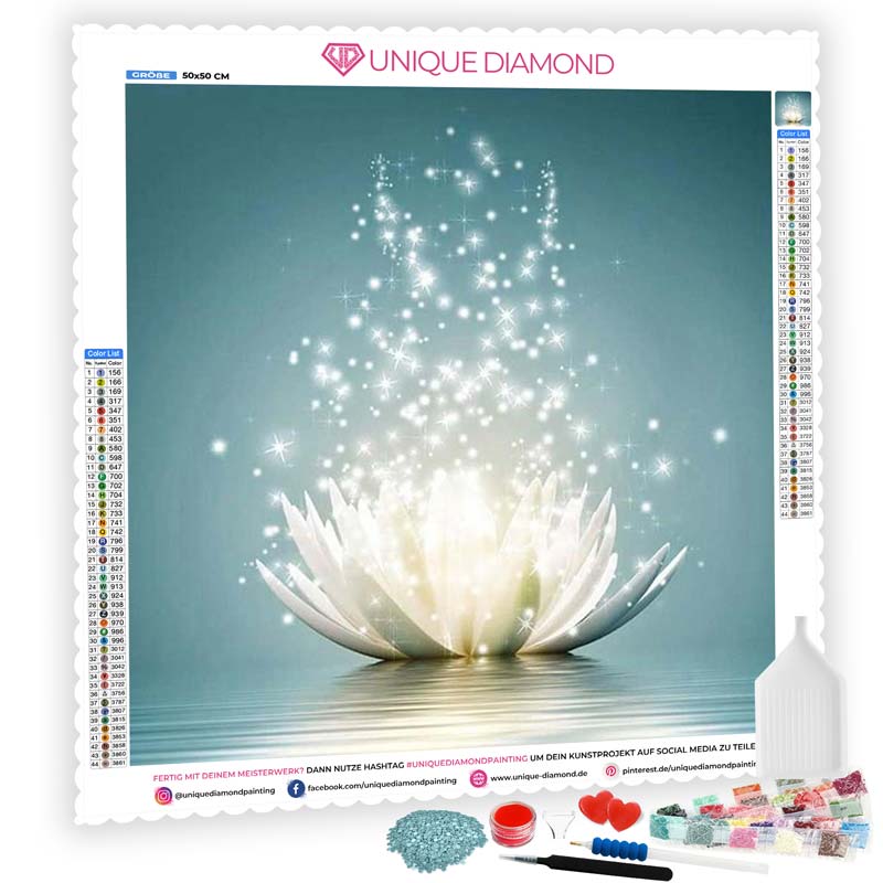 5D Diamond Painting XXL Lotus im Wasser - Unique-Diamond