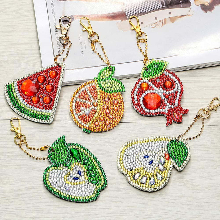 Diamond Painting Anhänger Obst 5st Set, Unique-Diamond