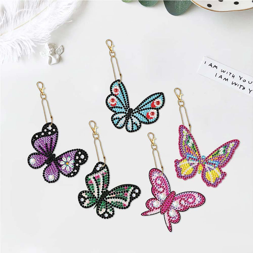 Diamond Painting Anhänger Schmetterlinge 5st Set, Unique-Diamond