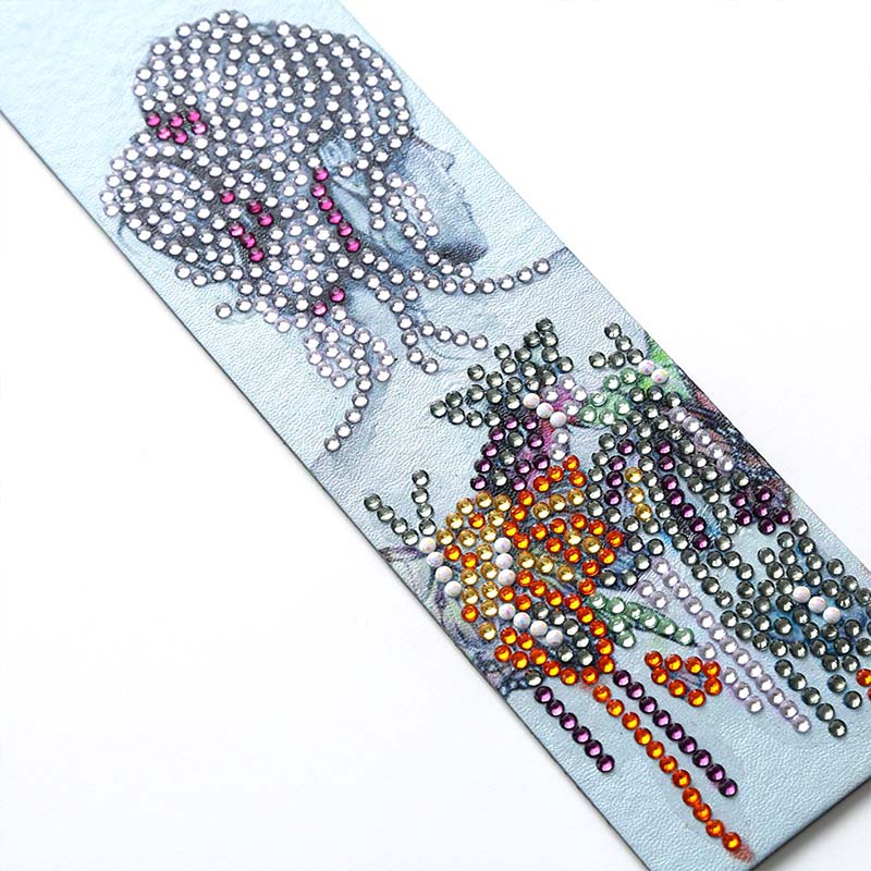 Diamond Painting Lesezeichen Woman with flowers, Unique-Diamond