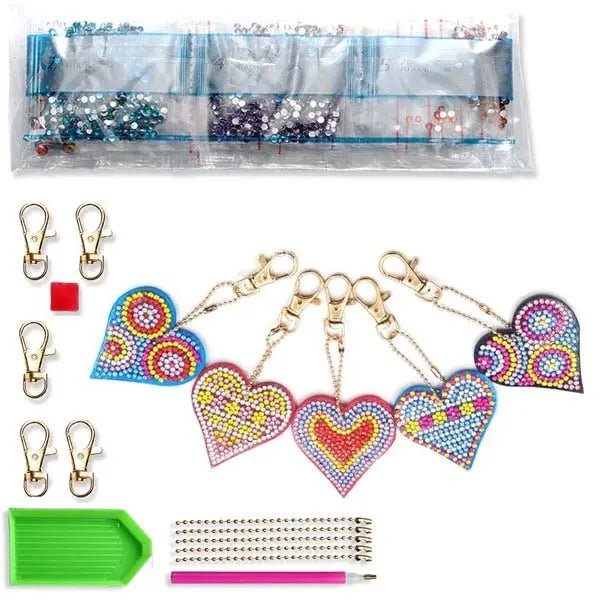 Diamond Painting Anhänger Herze 5st Set - Unique-Diamond