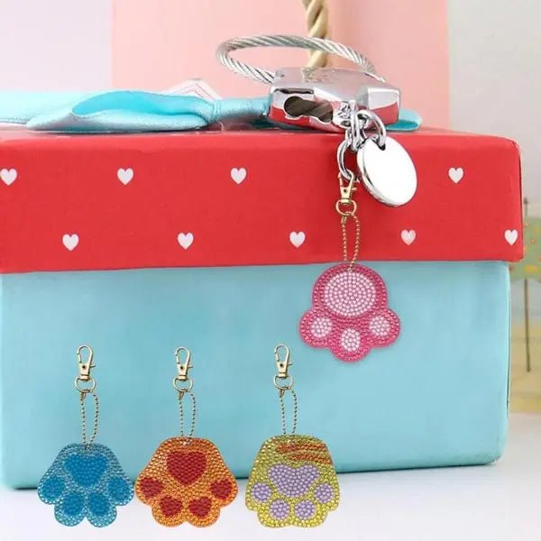 Diamond Painting Anhänger Hundepfoten 4st Set - Unique-Diamond