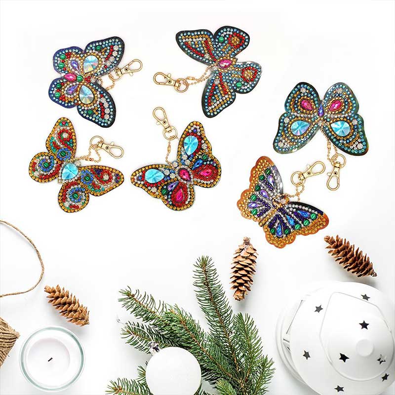 Diamond Painting Anhänger Schmetterlinge 6st Set - Unique-Diamond