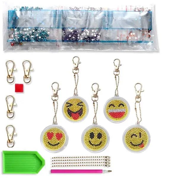 Diamond Painting Anhänger Smileys 5st Set - Unique-Diamond