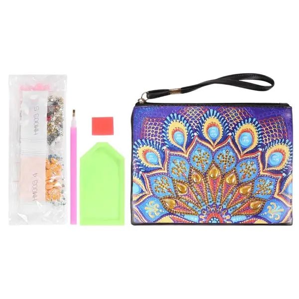 Diamond Painting Handgelenktasche blauer Pfau - Unique-Diamond