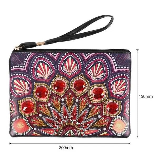 Diamond Painting Handgelenktasche roter Pfau - Unique-Diamond