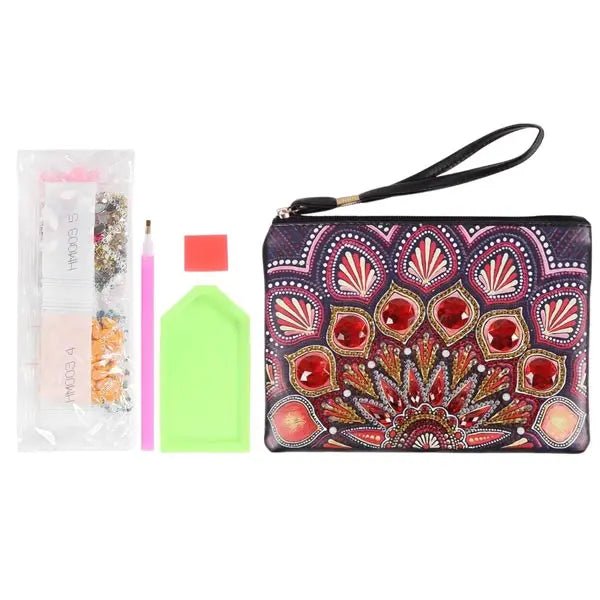 Diamond Painting Handgelenktasche roter Pfau - Unique-Diamond