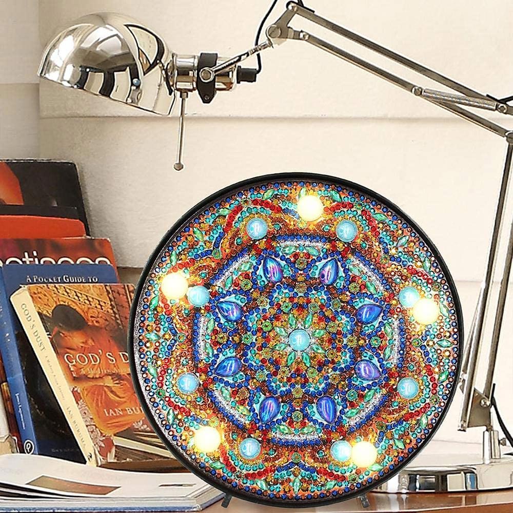 Diamond Painting LED Lampe Blauer Mandala Stern - Unique-Diamond