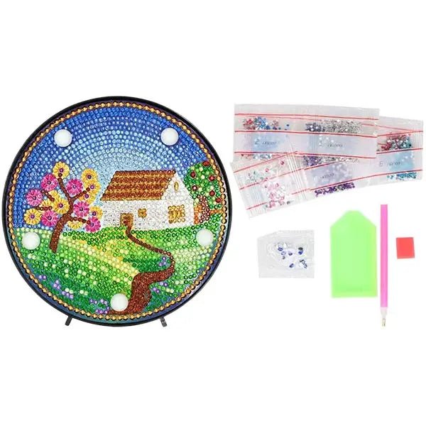 Diamond Painting LED Lampe Haus - Unique-Diamond