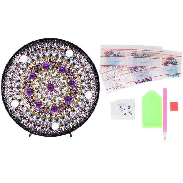 Diamond Painting LED Lampe Lila Mandala - Unique-Diamond