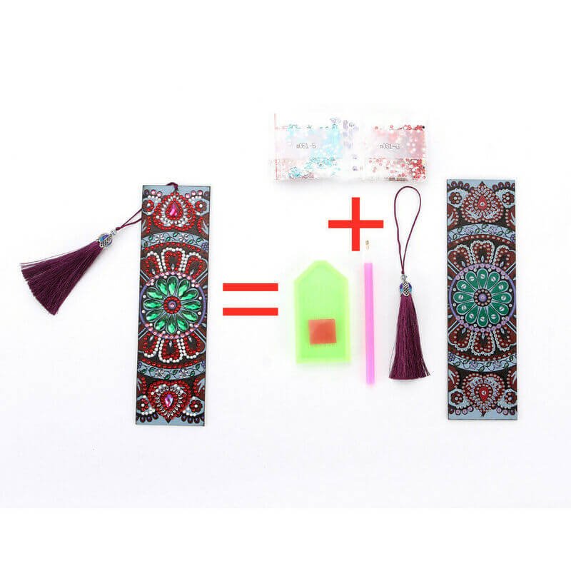 Diamond Painting Lesezeichen Blume mit Herz - Unique-Diamond