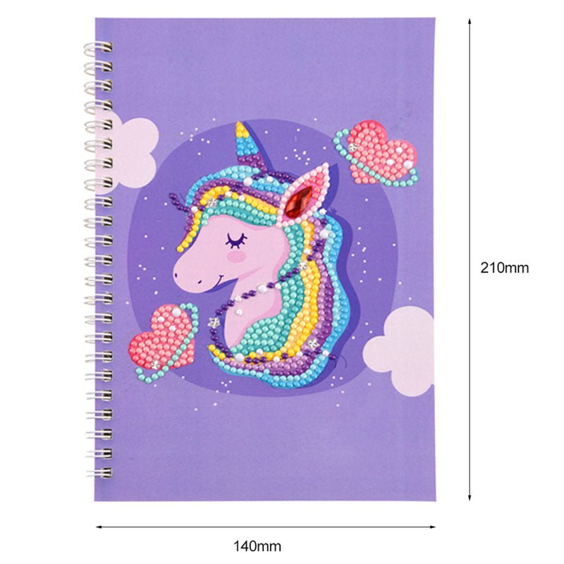 Diamond Painting Notizbuch Einhorn lila - Unique-Diamond