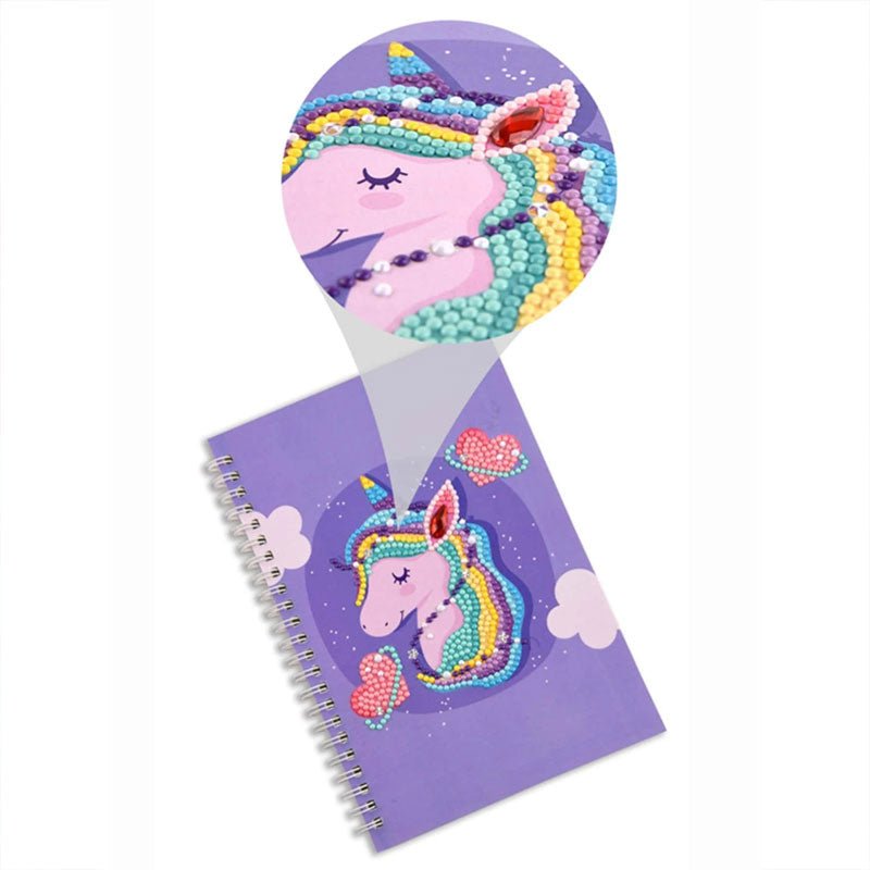 Diamond Painting Notizbuch Einhorn lila - Unique-Diamond