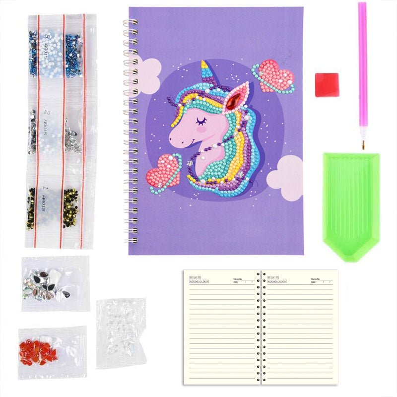 Diamond Painting Notizbuch Einhorn lila - Unique-Diamond