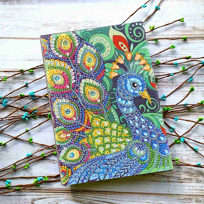 Diamond Painting Notizbuch Pfau - Unique-Diamond