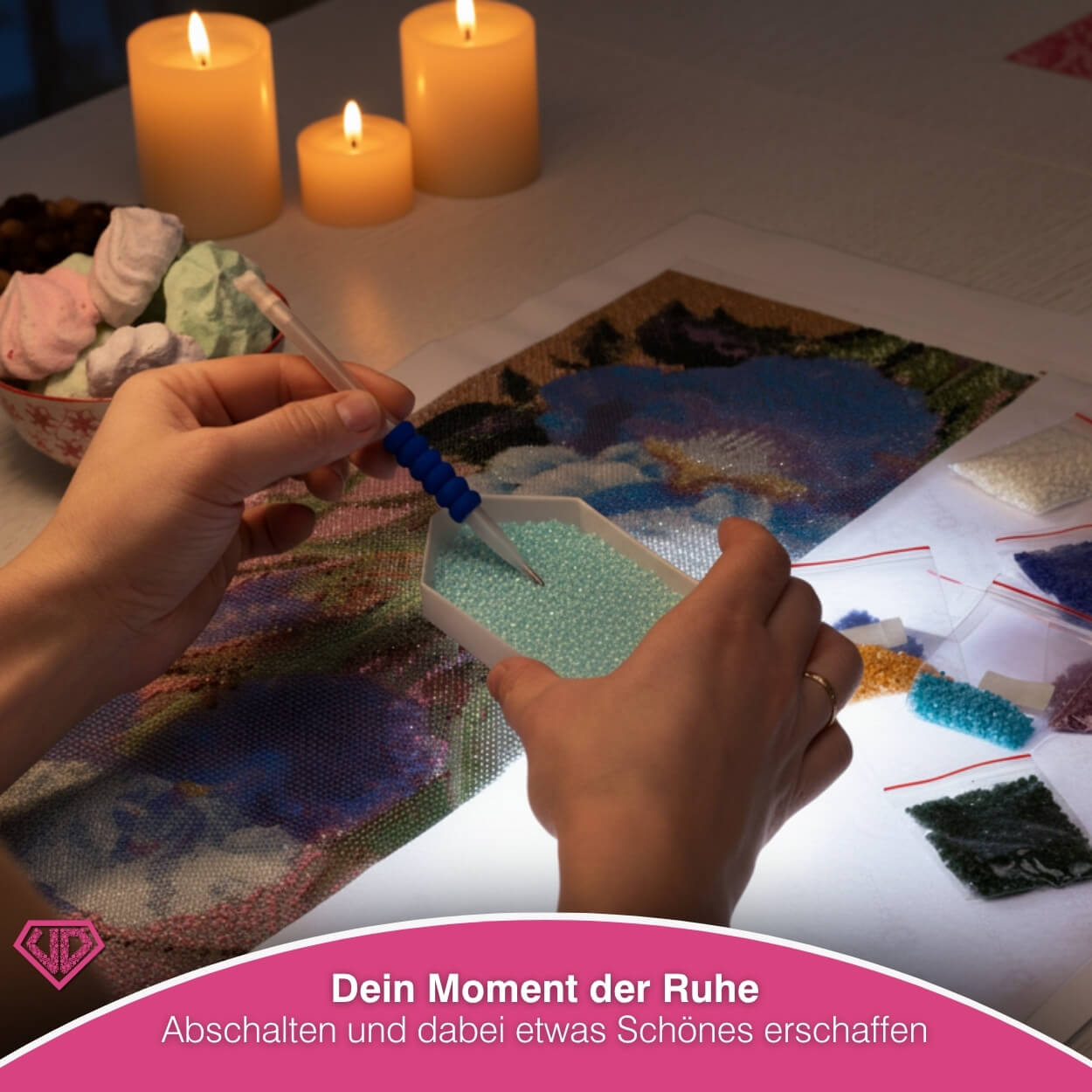 5D Diamond Painting – Hütte der goldenen Blätter Unique-Diamond