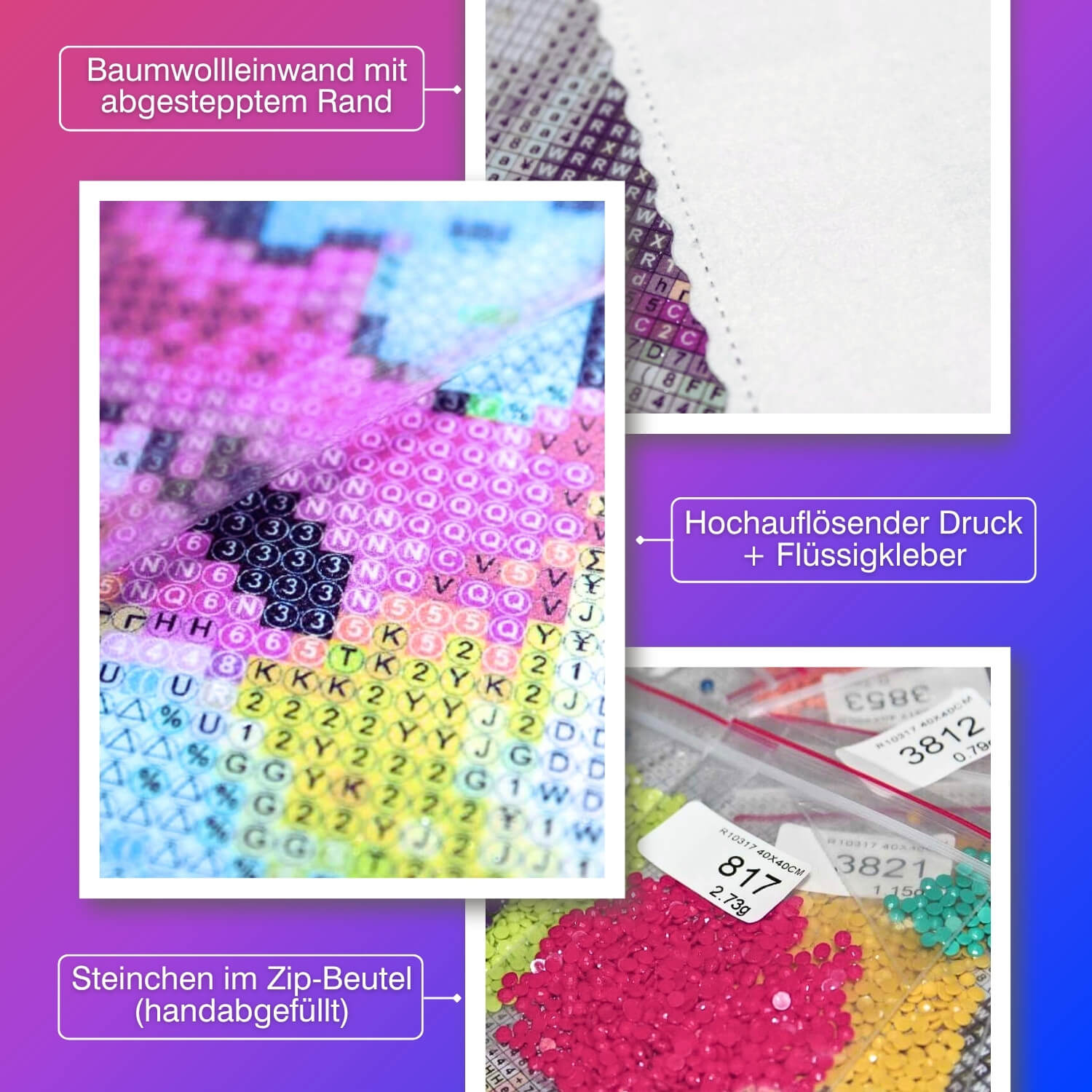 5D Diamond Painting – Seidenmohn im Farbnebel Unique-Diamond